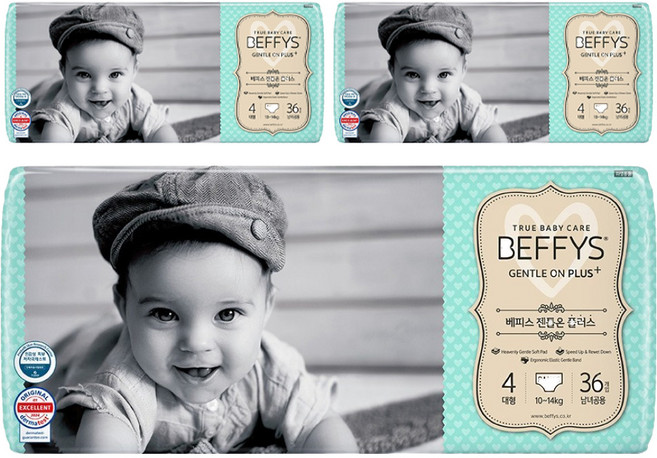 베피스 젠틀온 플러스 팬티형 기저귀 남녀공용, 대형(L), 108매