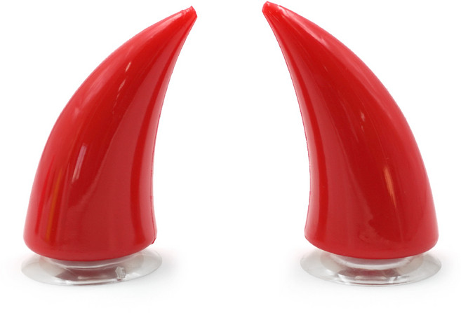 삼에스 오토바이 헬멧 장식 악마뿔 2p, 레드