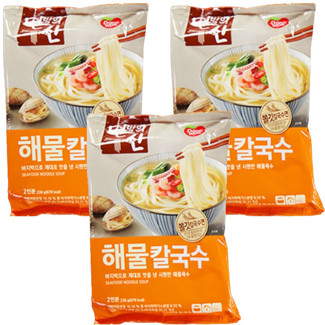 동원 면발의신 해물칼국수, 236g, 3개
