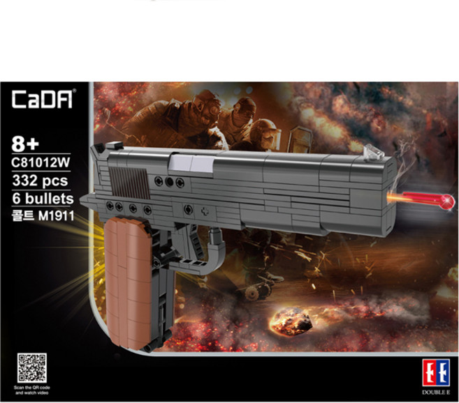 Bunny Land CADA Block Gun 樂高兼容 Colt M1911 C81012W, 混色