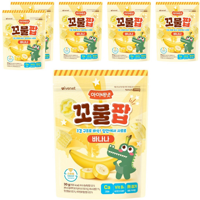 아이배냇 꼬물팝 과자 6p, 바나나맛, 30g, 1박스