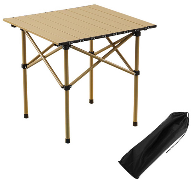 와이에스컴퍼니 접이식 캠핑 롤테이블 + 보관가방 세트, 베이지