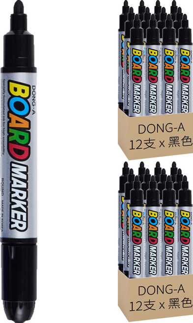 DONG-A 白板筆, 黑色, 24支