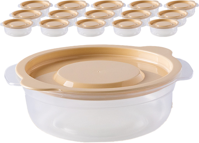 제오닉 라이스나이스 냉동 밥 보관 용기 420ml 옐로우, 16개, 단품