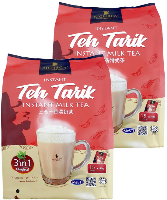 RICHBOY 富家仔 南洋拉茶風味香滑奶茶三合一 經典原味, 40g, 15包, 2袋