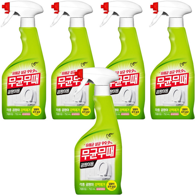 무균무때 곰팡이용 세정제, 750ml, 5개