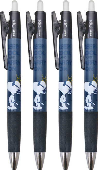 PILOT 百樂 Opt. 芯動原子筆史奴比聯名款 0.7mm, 黑色, 4支