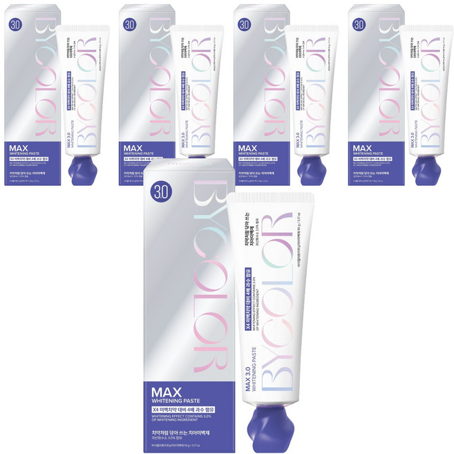 바이컬러 치아 미백제, 90g, 5개