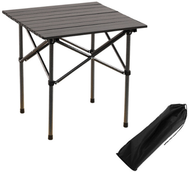 와이에스컴퍼니 접이식 캠핑 롤테이블 + 보관가방 세트, 블랙