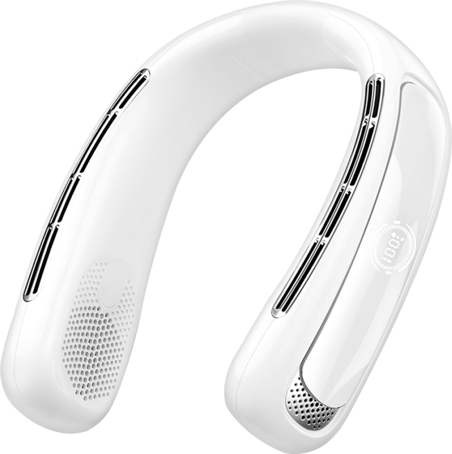 OMG USB數顯強勁降溫無葉掛脖風扇/輕量靜音隨身風扇, N50, 白色