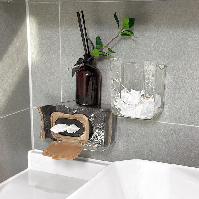 모나코올리브 물티슈 거치 홀더, 투명, 4개