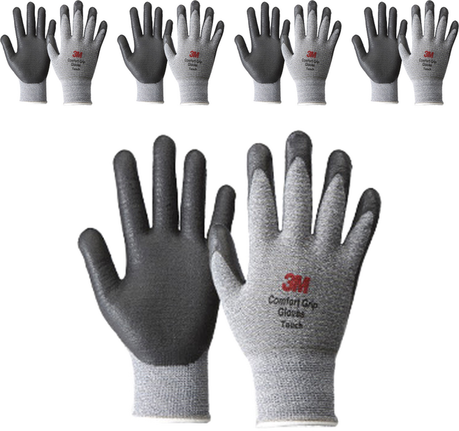 3M 舒適型觸控止滑工作手套, Melange Gray, 5雙
