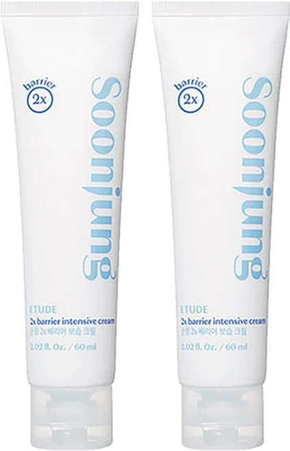 에뛰드하우스 순정 2x 베리어 보습 크림, 60ml, 2개 - 쿠팡