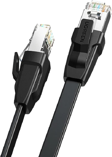 UGREEN 綠聯 40Gbps CAT8網路線 收納平整版, 1m, 黑色, 1條
