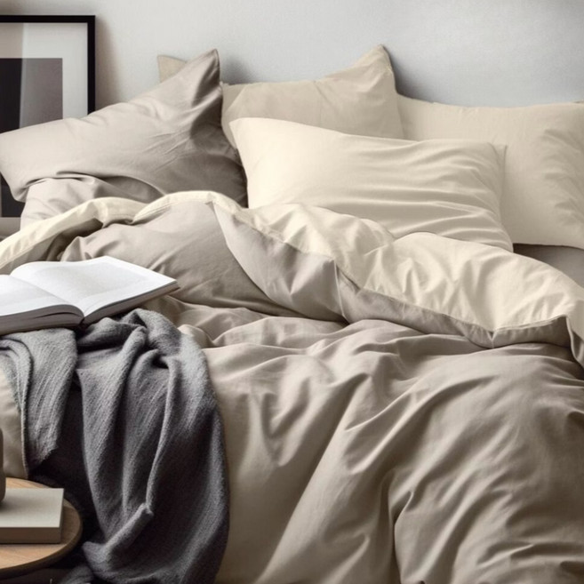 半島良品 馬卡龍床包 雙人 MACARON-P-X 200 x 150cm, 燕麥拿鐵