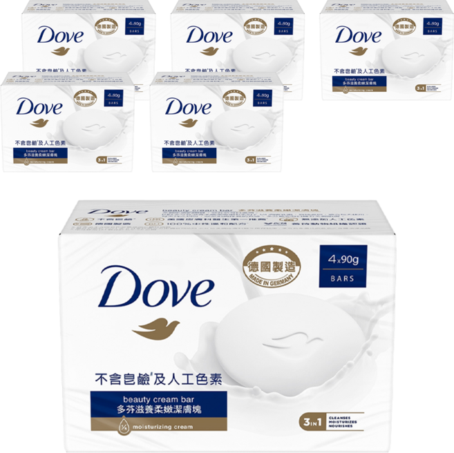 Dove 多芬 滋養柔嫩潔膚皂 德國製造 含有乳霜配方 中性溫和不傷皮膚, 360g, 6盒