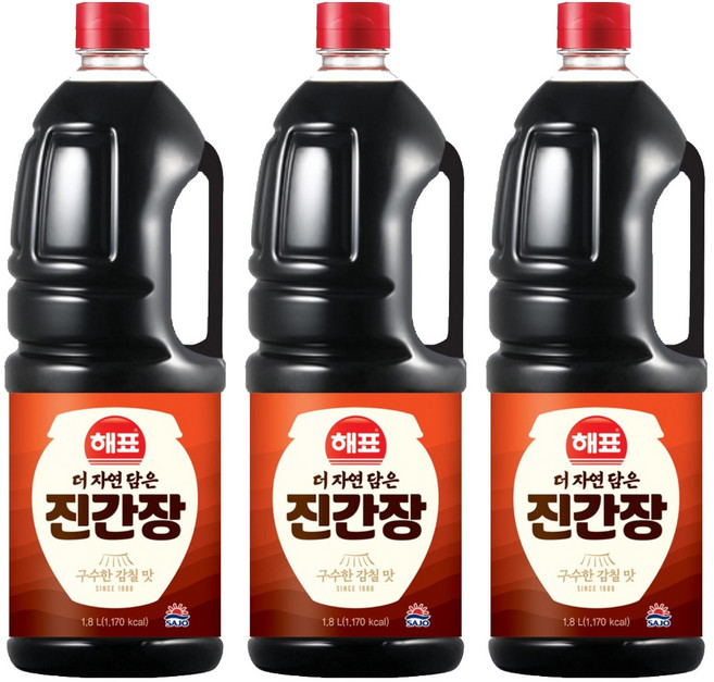 해표 진간장, 1.8L, 3개