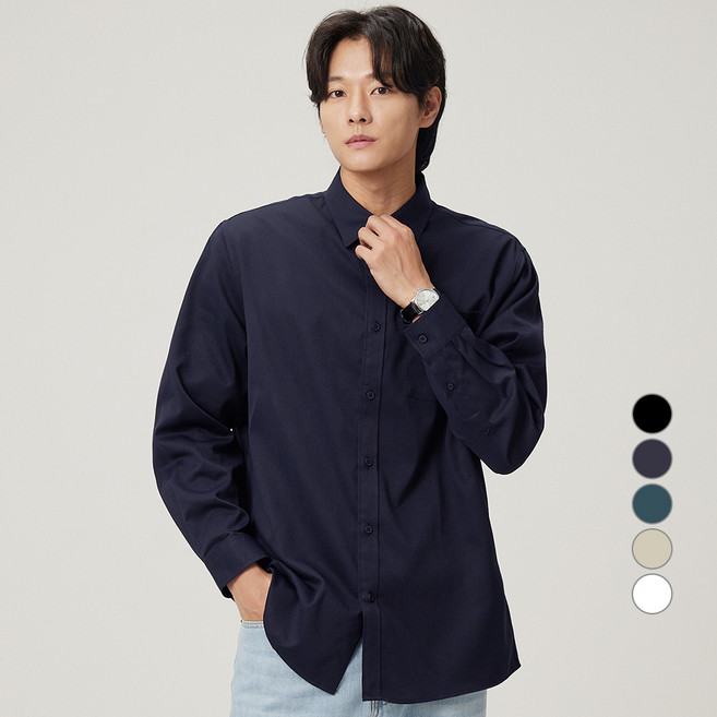 CARET 男士大尺碼休閒長袖襯衫