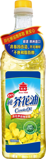 義美 100%純芥花油, 1L, 1桶