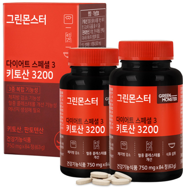 GREEN MONSTER Diet Special 3幾丁聚醣3200補充錠, 84顆, 2盒