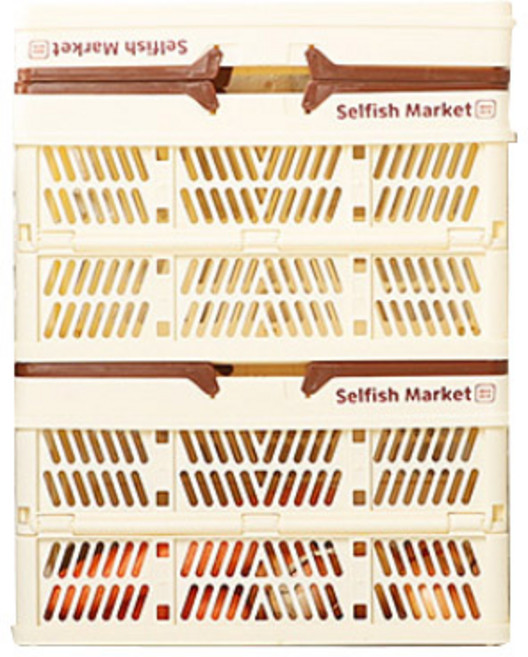 셀피쉬마켓 이지 폴딩바스켓 32L 2p, 바닐라초코, 1세트