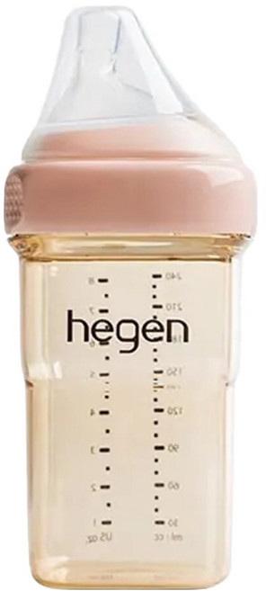 hegen 金色奇蹟PPSU多功能方圓型寬口奶瓶, 嫣粉, 240ml, 1個