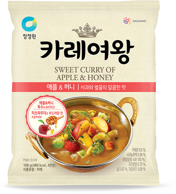 카레여왕 애플 & 허니, 108g, 1개