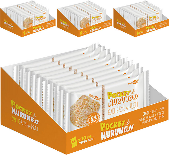 심플잇 현미포켓누룽지 10개입, 340g, 4개