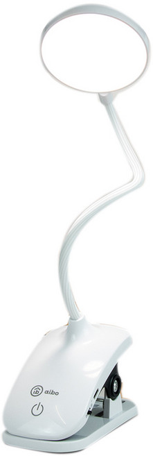 aibo 三合一LED觸控夾燈/檯燈 三段色溫可調 USB充電 萬向軟管, 白色