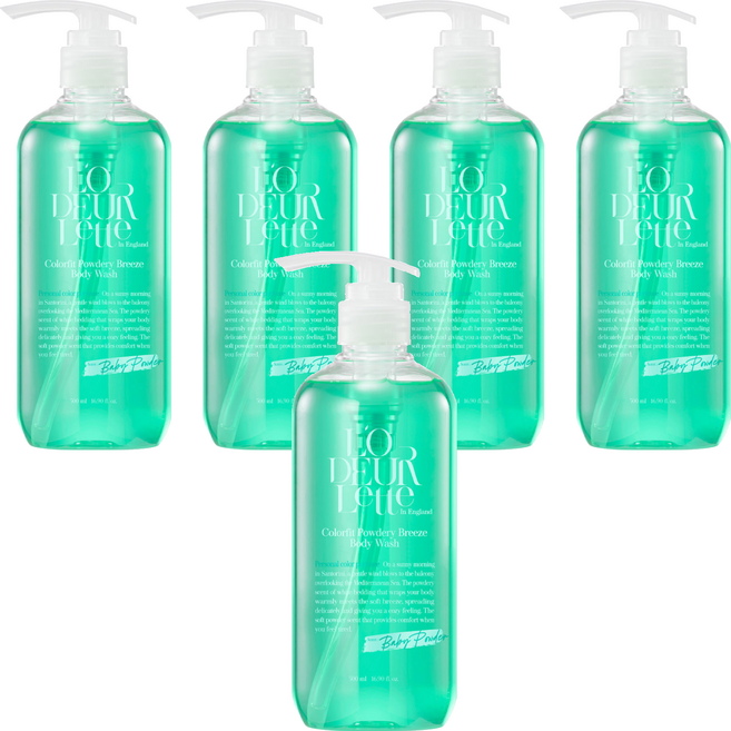 로더렛 인 잉글랜드 컬러핏 파우더리 브리즈 바디 워시 베이비 파우더, 5개, 500ml