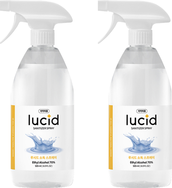 디볼베르 루시드 손소독제 스프레이 에탄올, 500ml, 2개