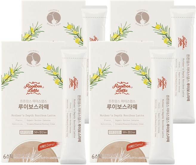 튼튼맘스 마더스댑스 루이보스라떼 분말, 16g, 6개입, 4개