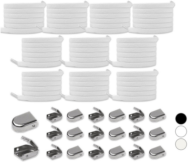 슈브릭 남녀공용 매듭없는 신발끈 10p + 간편 클립 20p 세트