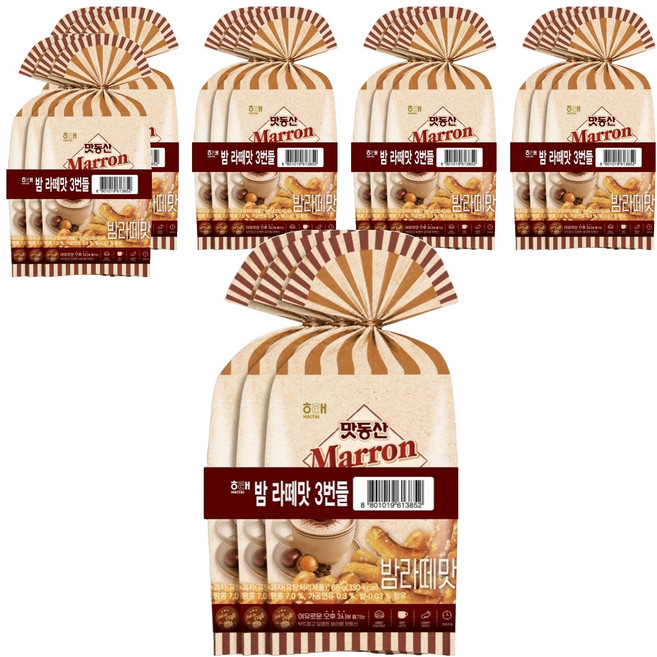 해태제과 맛동산 밤 라떼맛, 68g, 6개