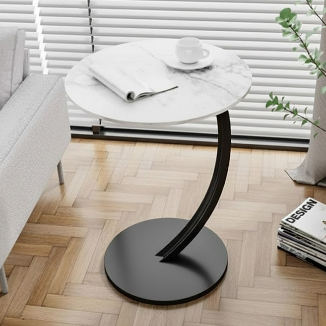 The New Commerce 北歐圓形客廳邊桌, 白色