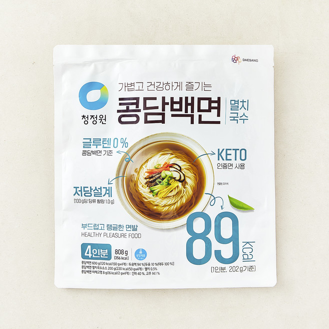 청정원 콩담백면 멸치국수 4인분, 808g, 1개