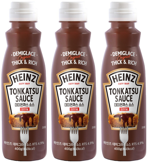 하인즈 데미 돈까스 소스 오리지널, 400g, 3개