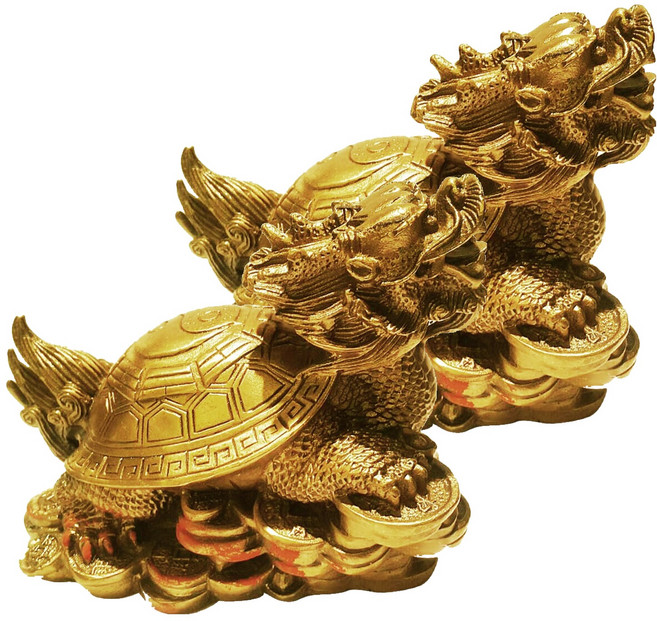開運陶源 乾坤八卦, 龍龜 金色, 2個