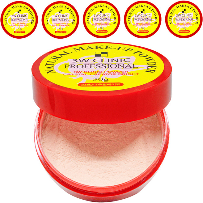 3W클리닉 내추럴 메이크업 파우더 30g, 23호 내추럴베이지, 6개