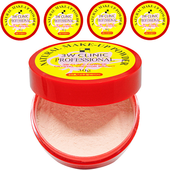 3W클리닉 내추럴 메이크업 파우더 30g, 23호 내추럴베이지, 5개
