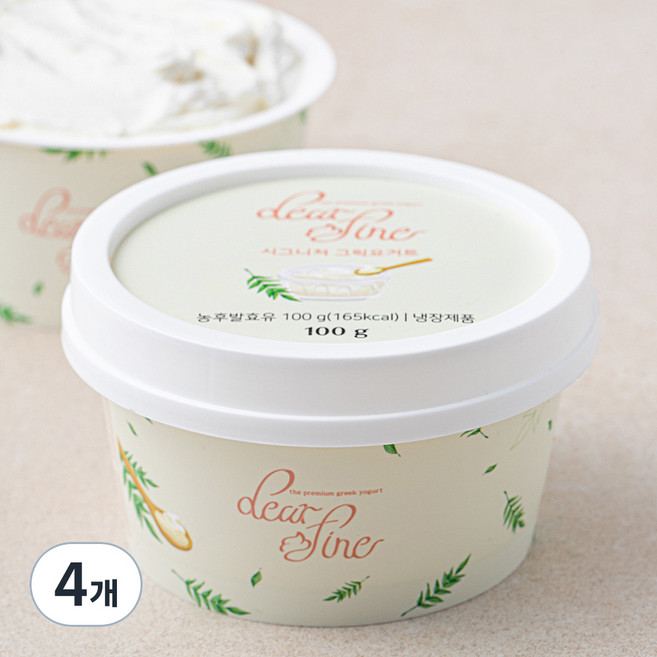 디어파인 시그니처 그릭요거트, 100g, 1개입, 4개