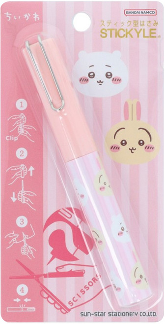 sun-star STICKYLE 攜帶型剪刀, 吉伊卡哇粉, 1個
