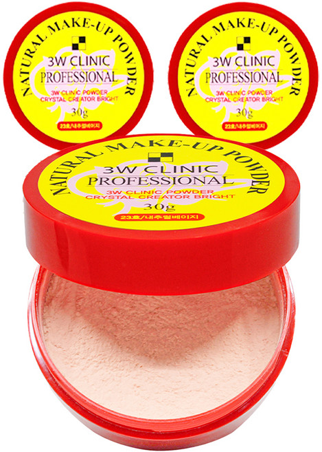 3W클리닉 내추럴 메이크업 파우더 30g, 23호 내추럴베이지, 3개