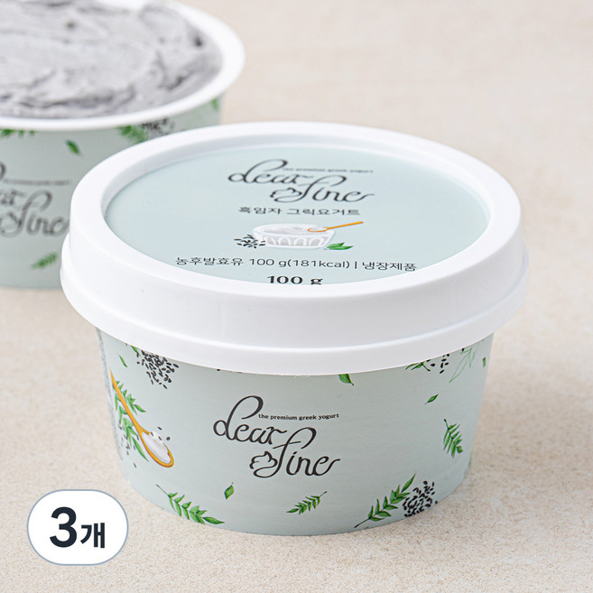 디어파인 흑임자 그릭요거트, 100g, 1개입, 3개