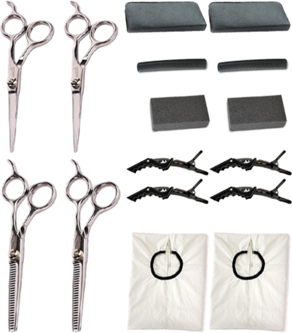 박준뷰티랩 헤어 미용가위 8종 세트, 2개, 실버