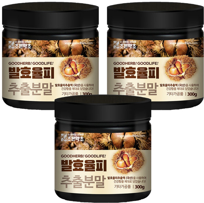 조은약초 발효율피 추출분말, 3개, 300g