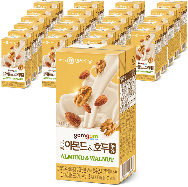 곰곰 아몬드와 호두 두유, 190ml, 24개