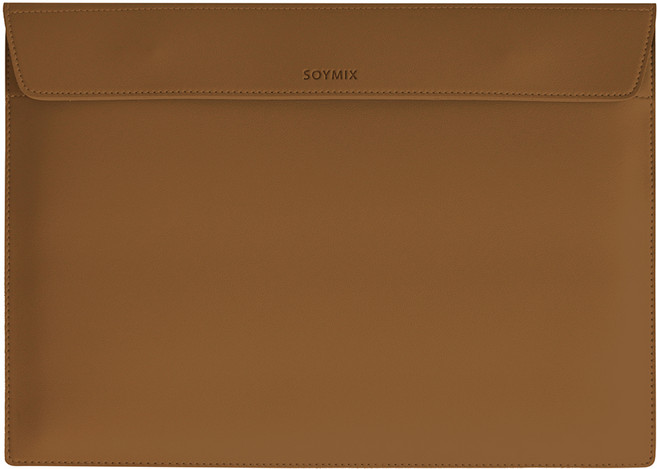 소이믹스 마그넷 가죽 노트북 파우치 맥북 가방 SOL2, 카멜브라운, 1개
