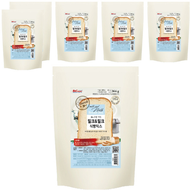 브레드가든 밀크 앤 밀크 식빵믹스, 364g, 6개