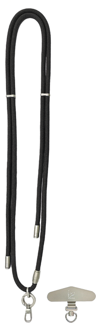 台灣 AIDA ChicLink 手機掛繩 附掛片 160cm, 曜石黑, 1組